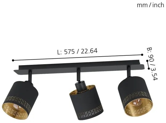 Eglo 99278 - Spotlámpa ESTEPERRA 3xE27/28W/230V