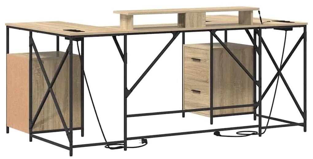 Asztal fiókkal sonoma tölgy 182 x 101 x 87.5 cm Faanyag