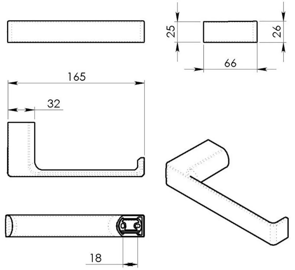 GEDY PI2402 Pirenei WC-papír tartó fedél nélkül,fehér matt