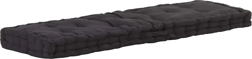 vidaXL fekete pamut raklappadló-párna 120 x 40 x 7 cm