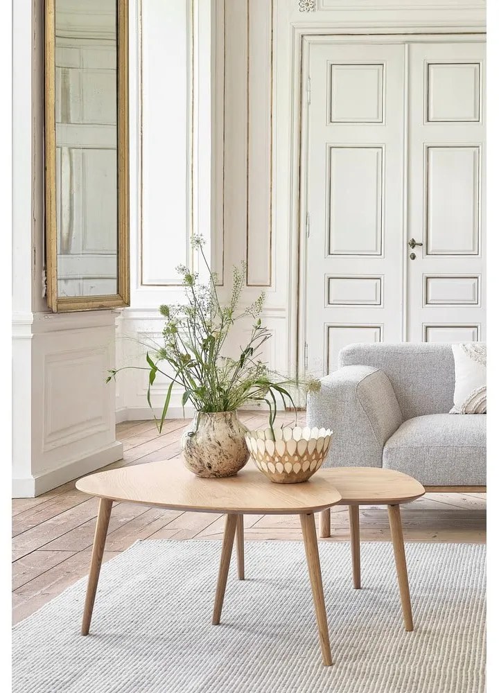 Fekete dohányzóasztal szett 2 db-os 70x100 cm Adda – Unique Furniture
