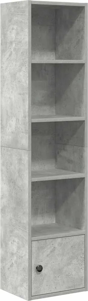vidaXL betonszürke szerelt fa könyvespolc 31x24x127 cm