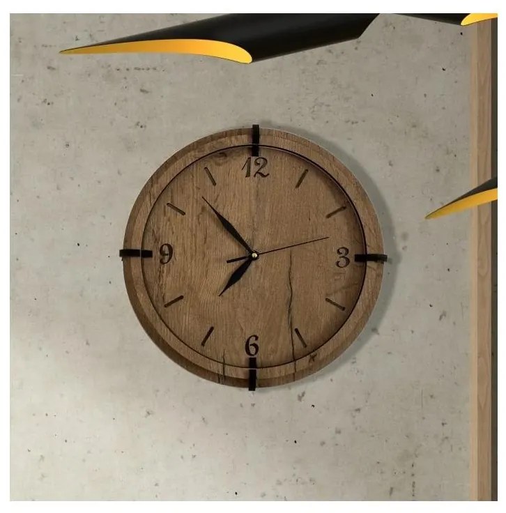 Li-Go 23628/DUB3 - Falióra LED/1xAA átmérő 32 cm világos tölgy/kerek