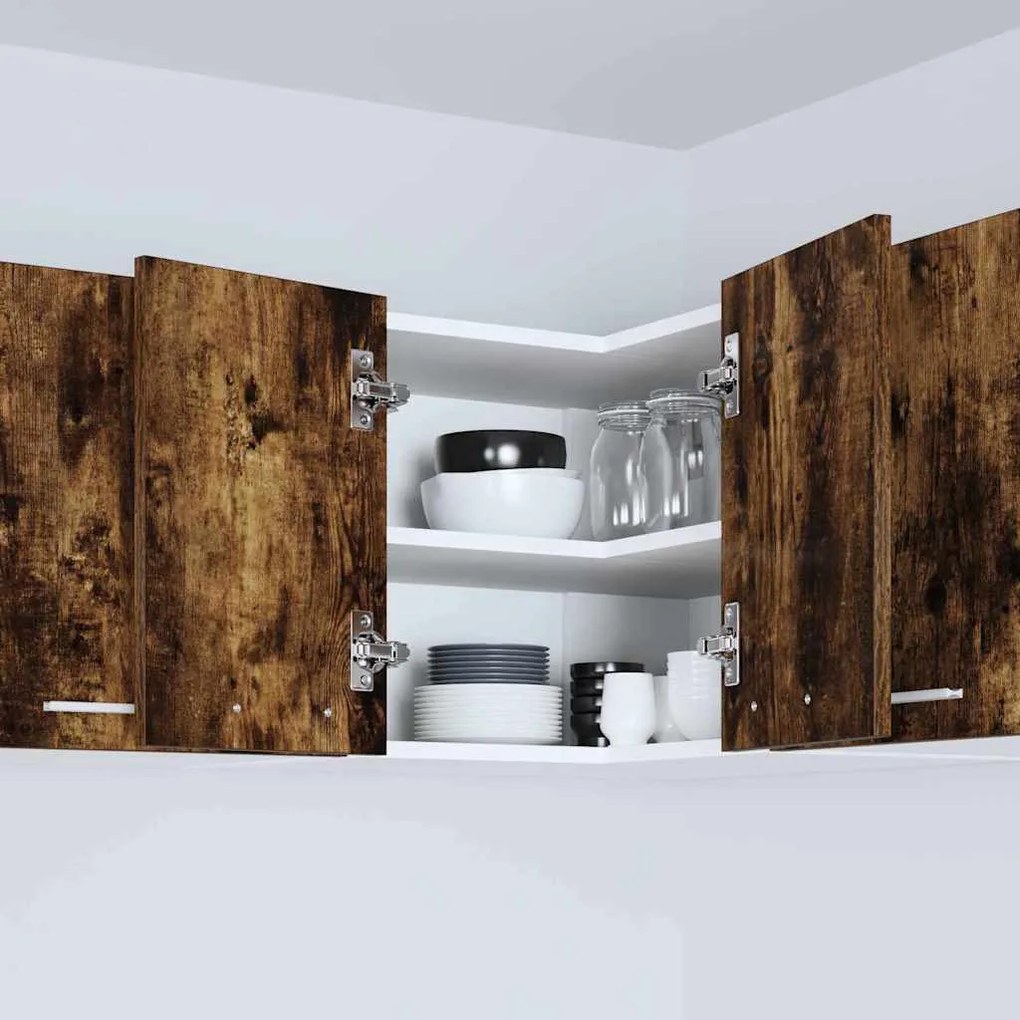 Függő szekrény Riga Füstölt tölgy és fehér 57 x 57 x 40 cm