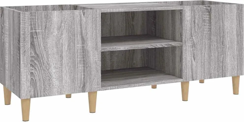 vidaXL szürke sonoma színű szerelt fa hanglemezszekrény 121x38x48 cm