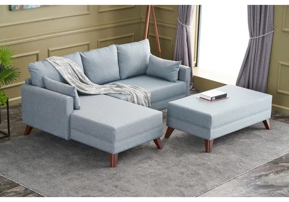 Világoskék sarokkanapé (bal oldali) Bella – Balcab Home