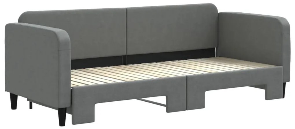 sötétszürke kihúzható szövet heverő 80 x 200 cm