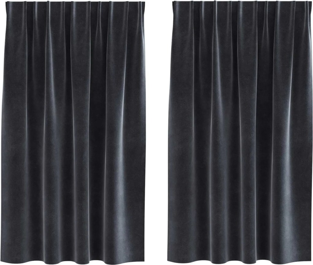 vidaXL Sötétítő függönyök 2 pcs Sötétszürke 140 x 140 cm Bársony