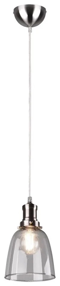 Ezüstszínű függőlámpa üveg búrával ø 14 cm Vita – Reality