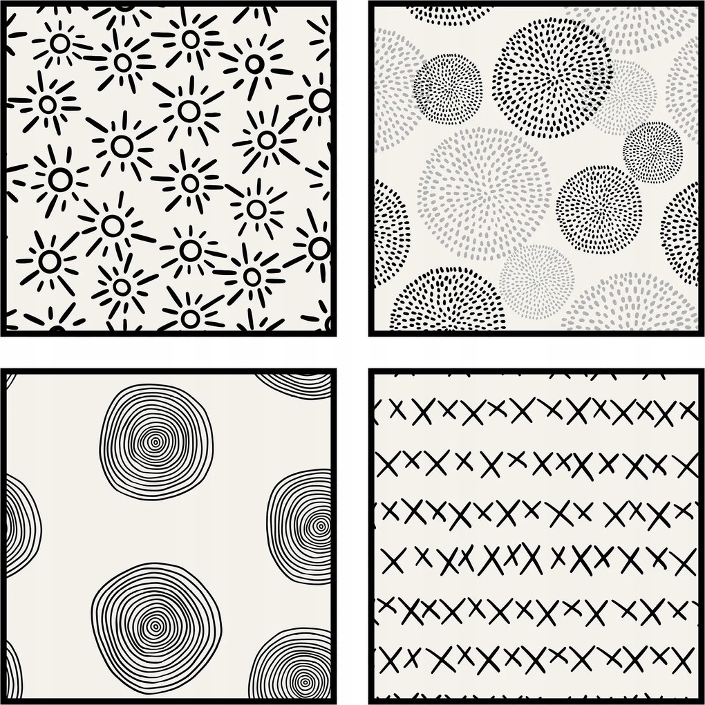 Poszter kép négyzet szett geometria 4x 20x20cm