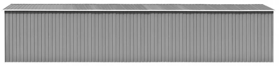 szürke horganyzott acél kerti fészer 257 x 990 x 181 cm