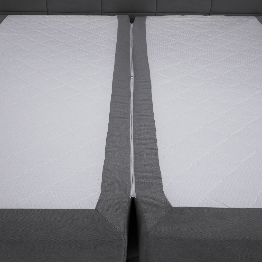 Boxspring ágy, 180x200, szürke, APRIL
