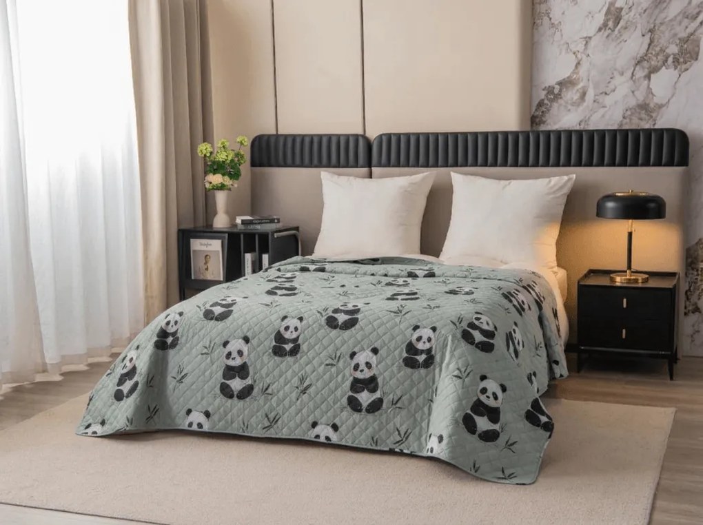 Ágytakaró PANDA RELAX zöld Méret: 170 x 210 cm
