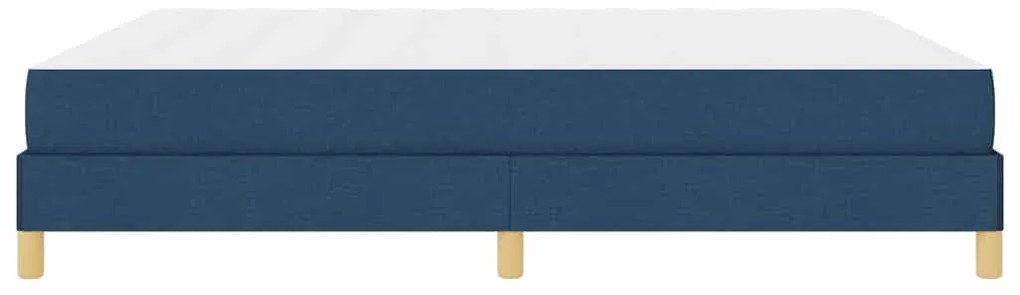 Boxrugós ágy Kék és Barna 180 x 200 cm Textil és mérnöki fa