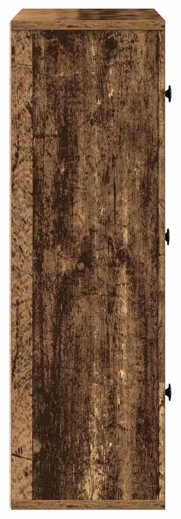 antik fa színű szerelt fa könyvespolc 60x24x76,5 cm