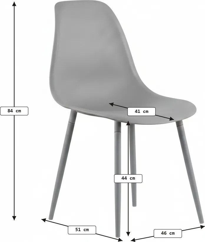 Étkezőszék OSAKA, műanyag, antracit színű