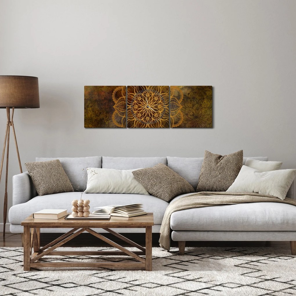 Kép - Az öröm mandala (órával) (90x30 cm)