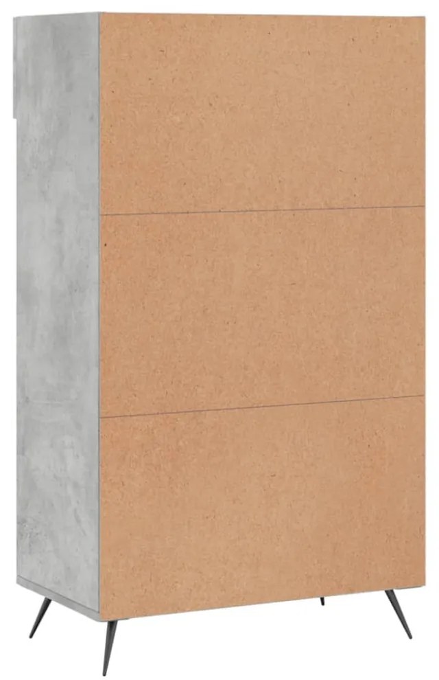 betonszürke szerelt fa cipőszekrény 60x35x105 cm