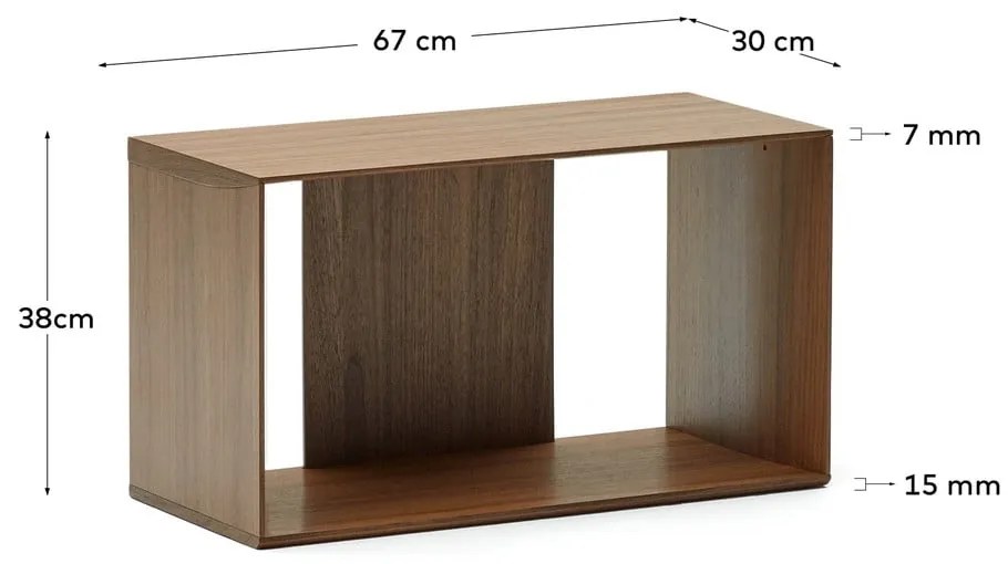 Natúr színű moduláris polcrendszer diófa dekorral 67x38 cm Litto – Kave Home