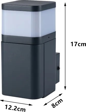Brilagi - PILLAR kültéri fali lámpa SCHUKO aljzattal 1xG9/11W/230V IP44 antracit
