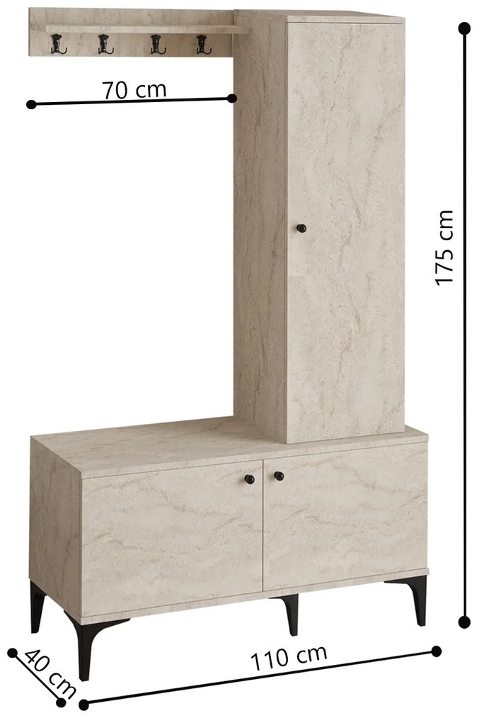 Előszobafal Lex - Travertine