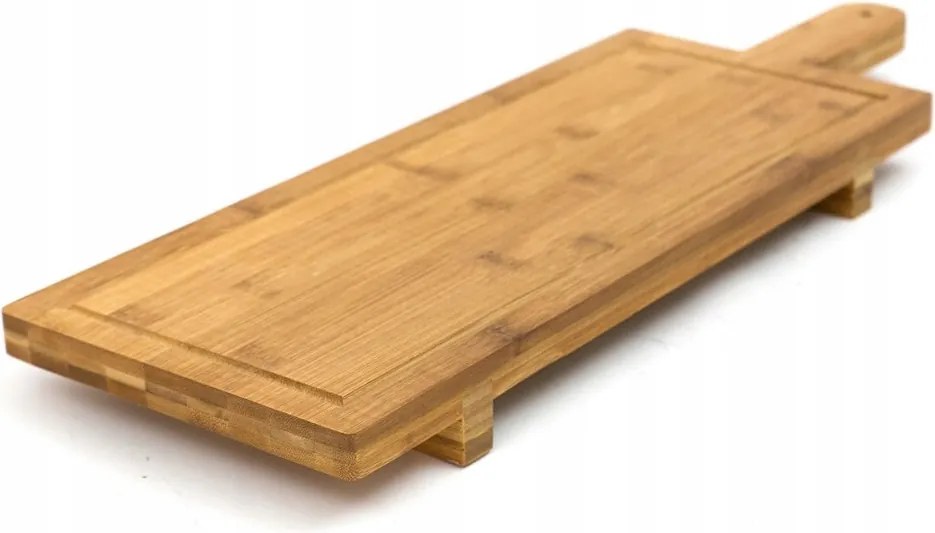 Snack Tálaló Deszka 60cm Bambusz Snack Patera Lábakon