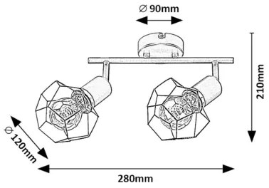 Rabalux 71066 - Spotlámpa FRAN 2xE27/40W/230V fekete