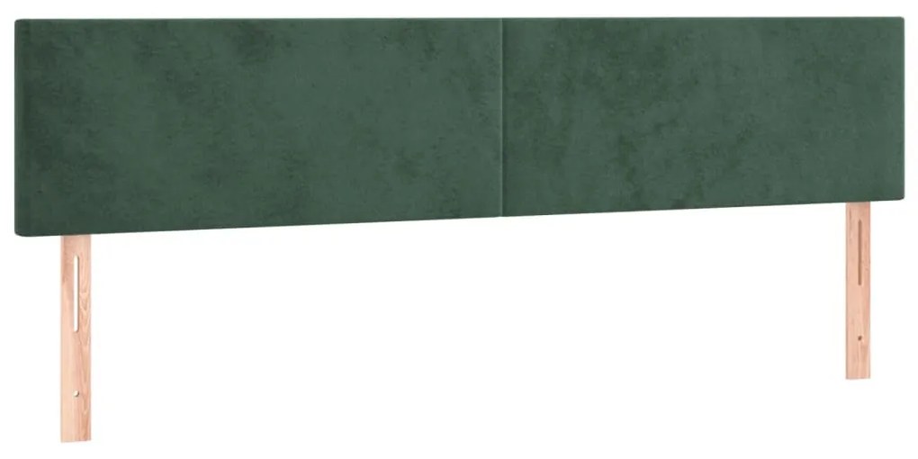 sötétzöld bársony rugós ágy matraccal 200x200 cm