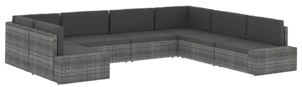 fekete polyrattan sarokkanapé-elem