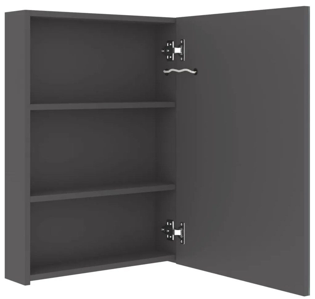 szürke LED-es tükrös fürdőszobaszekrény 50 x 13 x 70 cm