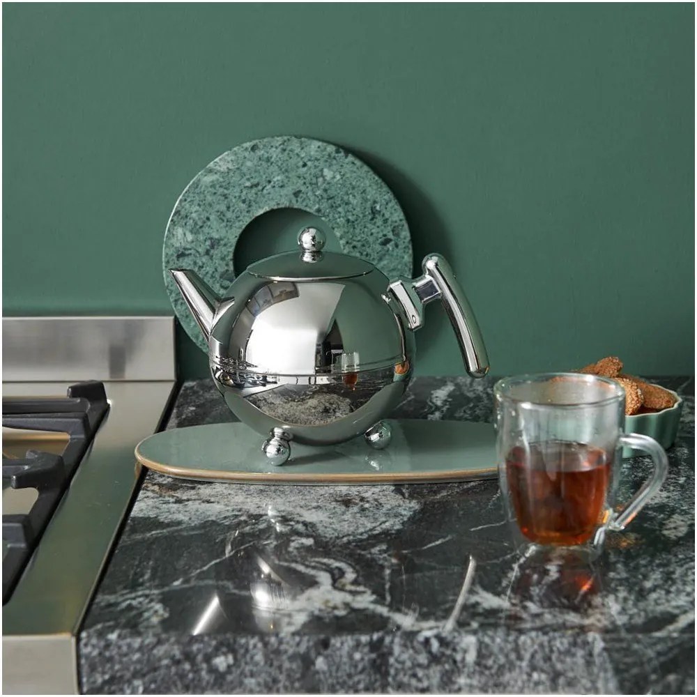 Ezüstszínű rozsdamentes acél teáskanna 1,2 l Bella Ronde – Bredemeijer