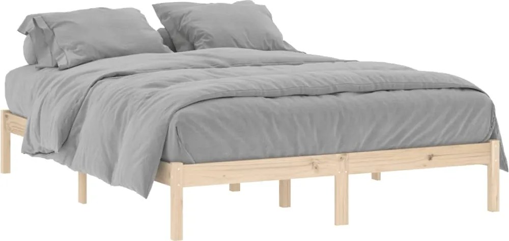 vidaXL tömör fenyőfa ágy matrac nélkül 152 x 203 cm