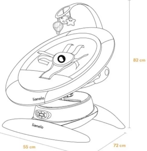 Lionelo - MELL babahinta dallal Beige Sand 4xAA + távirányító