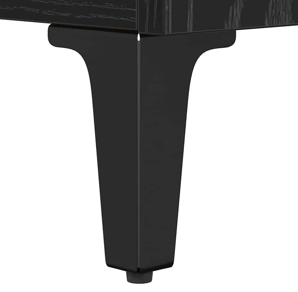 vidaXL Mosdókagyló szekrény polcokkal Fekete tölgy 80 x 33 x 60 cm