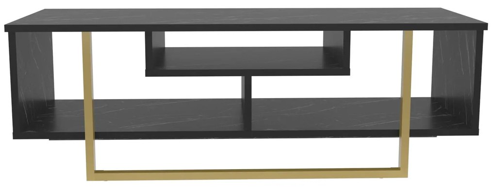 TV szekrény Asal 120 - Black, Gold