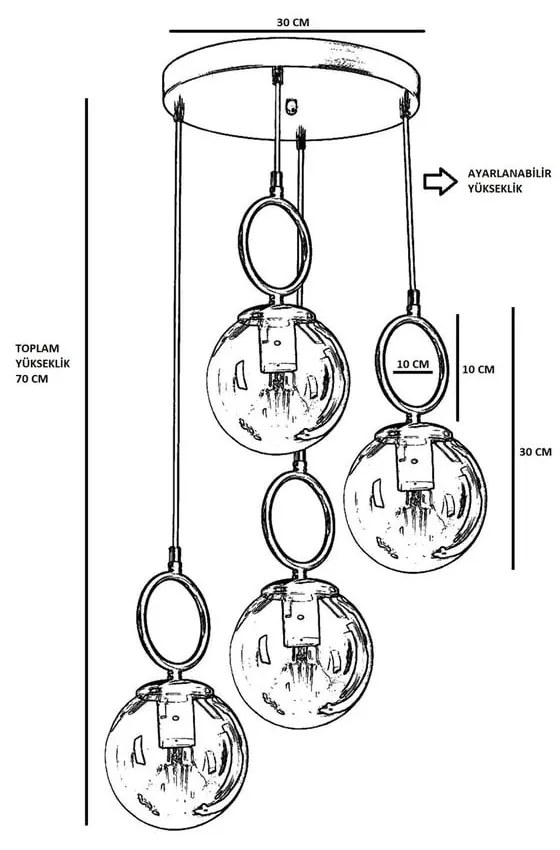 Fehér-sárgaréz színű függőlámpa üveg búrával ø 30 cm Morino – Opviq lights