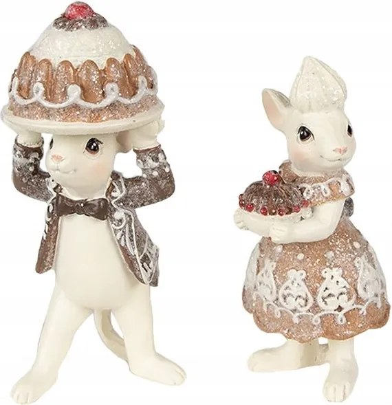 2 db-os egér szobor dekoráció