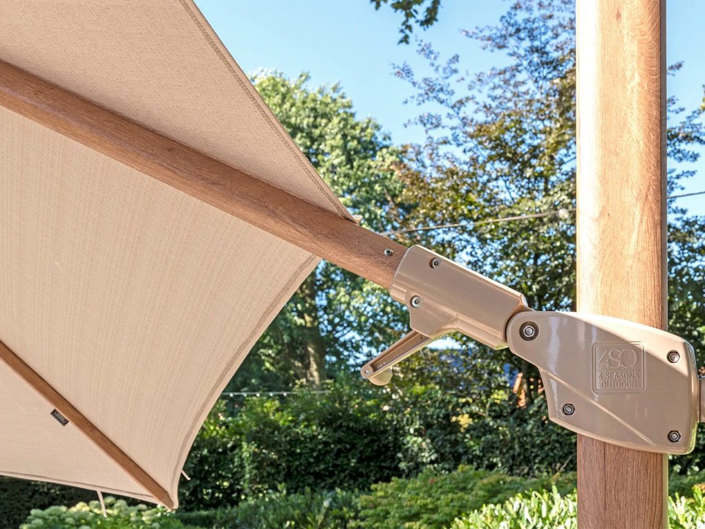 Siesta Premium slnečník Ø350 cm woodlook / pieskový