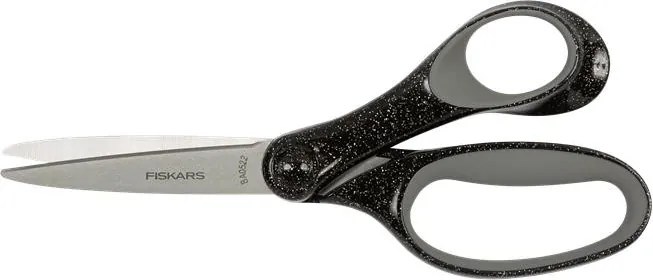 Olló, iskolai, 18 cm, FISKARS, csillámos fekete (IF1067859)