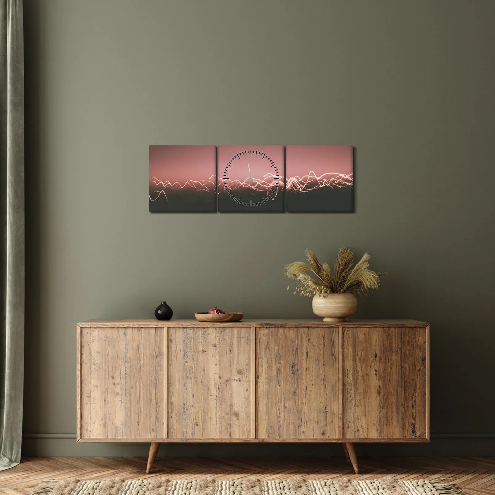 Absztrakt kép (órával) (90x30 cm)