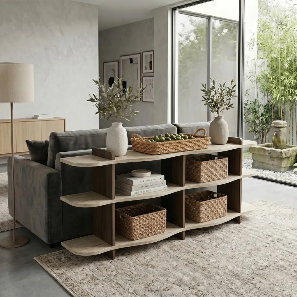 Flusso - Travertine, Walnut
