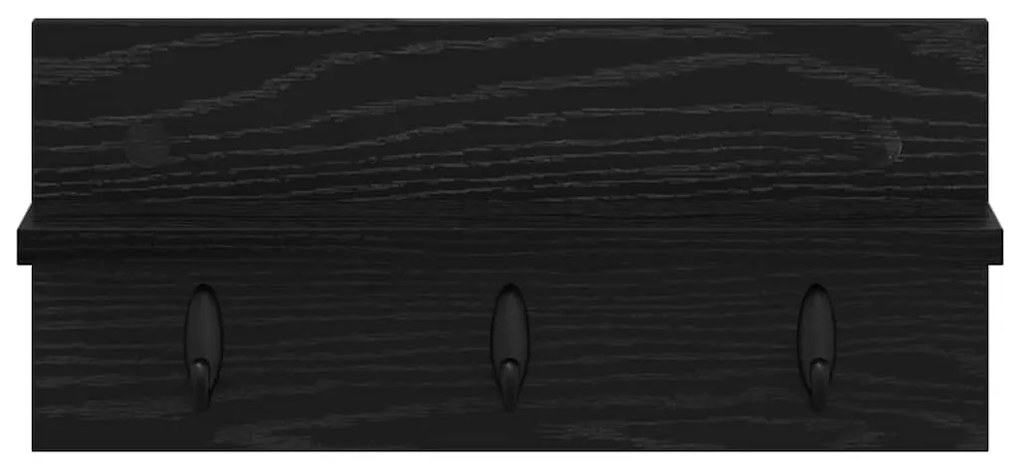 Fali Kabáthorog polcokkal Musta tammi 40 x 10.5 x 18 cm Faanyag