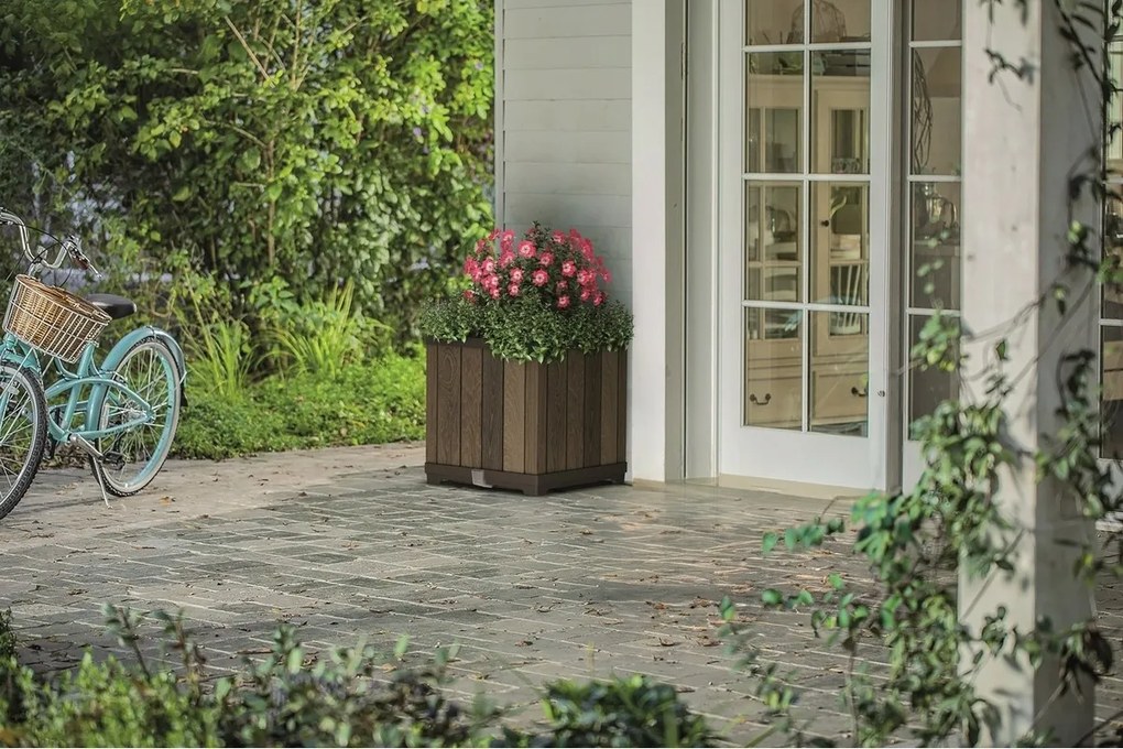 Keter Deco Square virágcserép 45,5 x 45,5 x 45,5cm, barna