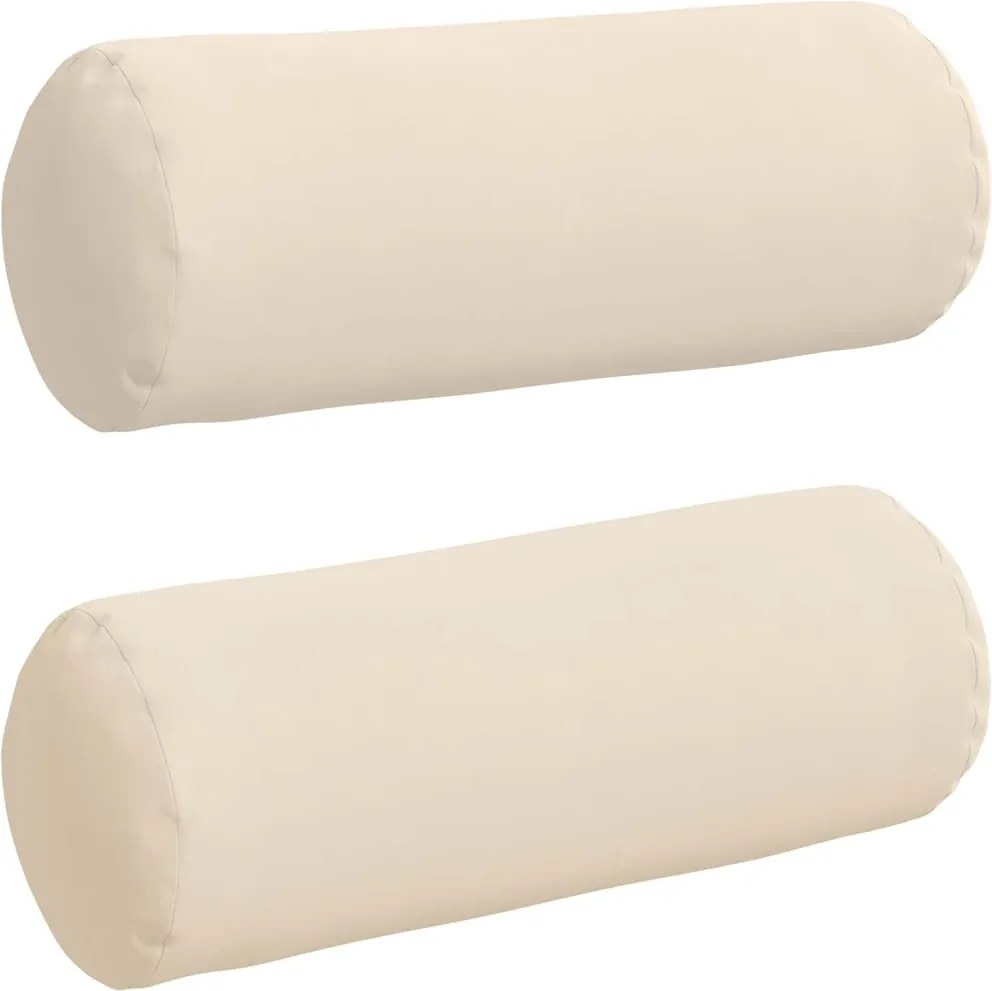 vidaXL Hengerpárnák 2 pcs Bézs Ø 25 x 70 cm Mikroszálas Szövet