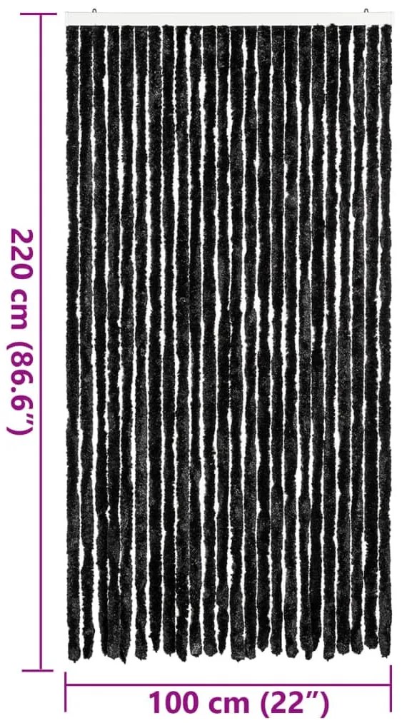 antracitszürke zsenília rovarfüggöny 100 x 220 cm
