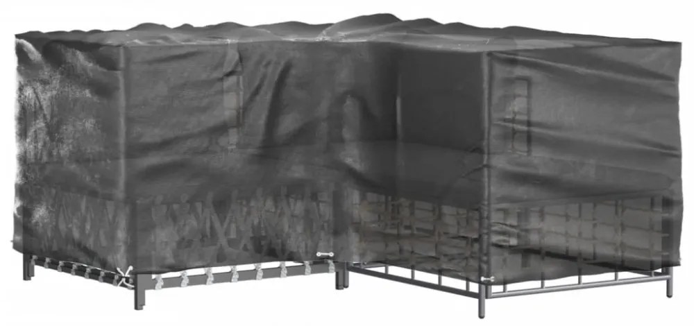 2 db L-alakú kerti bútorhuzat 16 fűzőlyukkal 215x215x90 cm