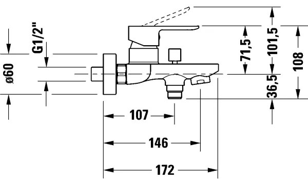 Duravit DC5230001046 - D-CODE kádcsaptelep, matt fekete