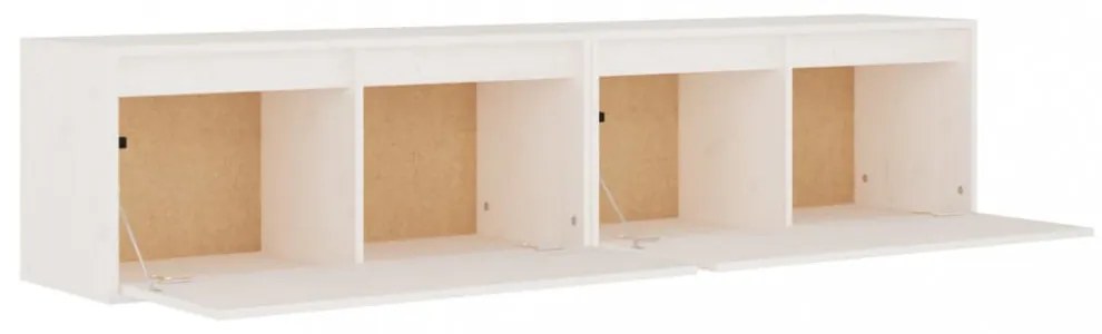 2 db fehér tömör fenyőfa faliszekrény 80 x 30 x 35 cm