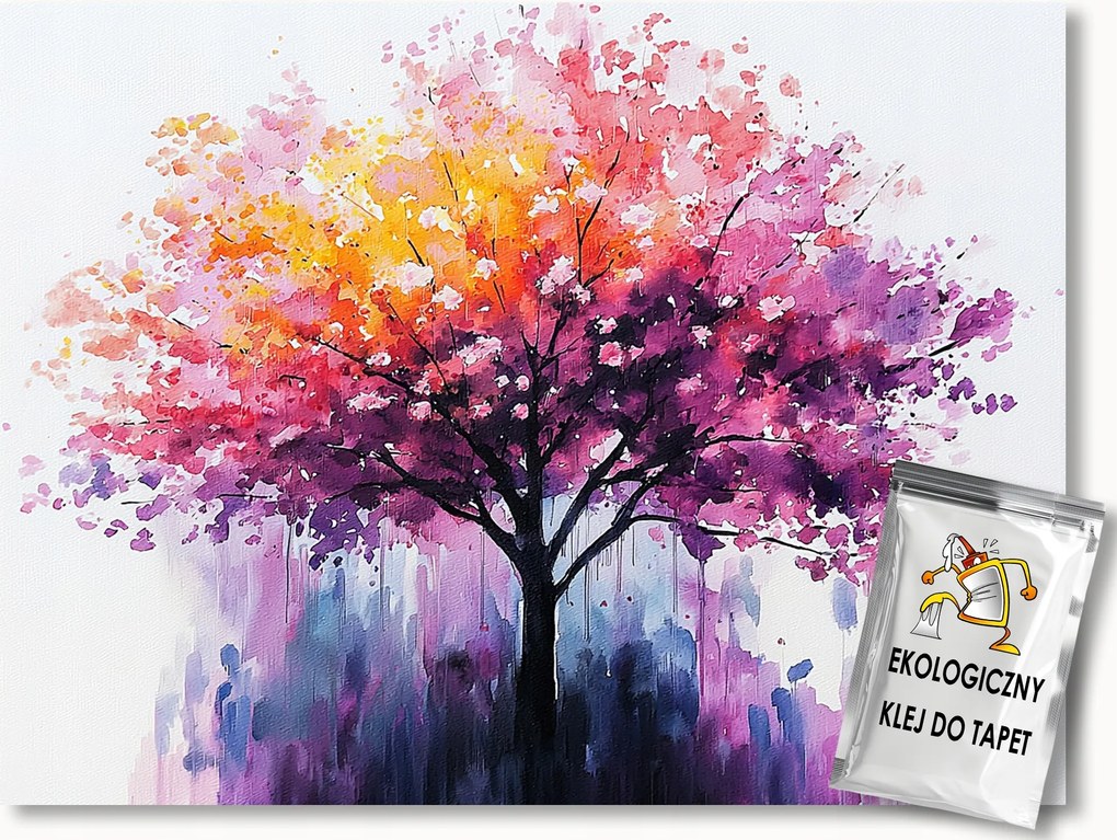 Fotótapéta Flizelina Akvarell Természet Fa Virágok Tavasz 300x210 ragasztó