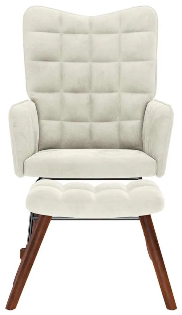 krémszínű bársony hintaszék ülőkével